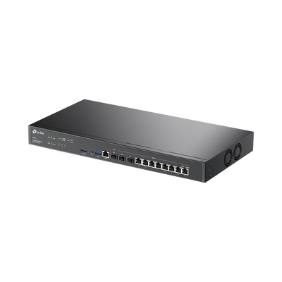 TP-LINK - Router Omada VPN /  SDN Multi-WAN 10G / 1 Puerto WAN SFP+ 10G / 1 Puerto WAN/LAN SFP+ 10G / 1 Puerto WAN/LAN SFP 1G / 8 puertos LAN/WAN 1G / 2 Puertos USB / 2.3 Millones Sesiones Concurrentes / Administración Centralizada OMADA SDN.