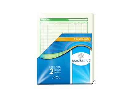 EUROFORMAS - POLIZA DIARIO EUROFORMAS CARTA 50H 2 BLOCKS