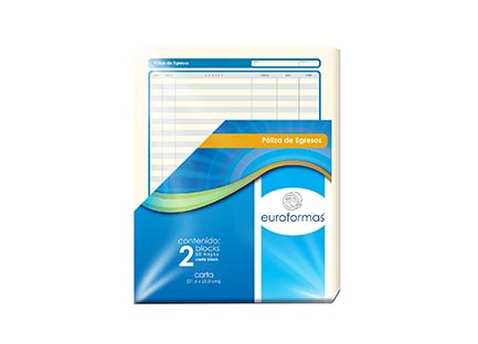 EUROFORMAS - POLIZA EGRESOS EUROFORMAS CARTA 50H C/2 BLOCKS