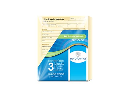 EUROFORMAS - RECIBO NOMINA EUROFORMAS 1/A CTA 3 BLOCKS
