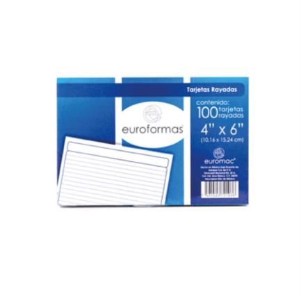 EUROFORMAS - Tarjeta Euroformas bibliografica blanca 4x6 c/100