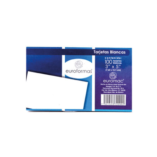 EUROFORMAS - TARJETA EUROFORMAS BIBLIOGRAFICA BLANCA 5X8 C/100