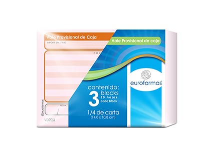 EUROFORMAS - VALE EUROFORMAS PROVISIONAL DE CAJA 1/4 C/50 C/3 BLOCKS