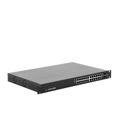 UBIQUITI - Switch EdgeMAX administrable de 24 puertos Gigabit con PoE+/PoE Pasivo 24V + 2 Puertos SFP, 250 W