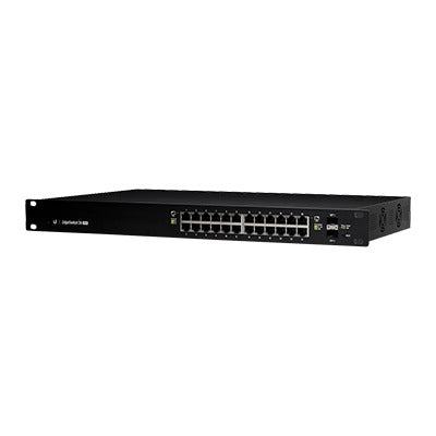 UBIQUITI - Switch EdgeMAX administrable de 24 puertos Gigabit con PoE+/PoE Pasivo 24V + 2 Puertos SFP, 250 W