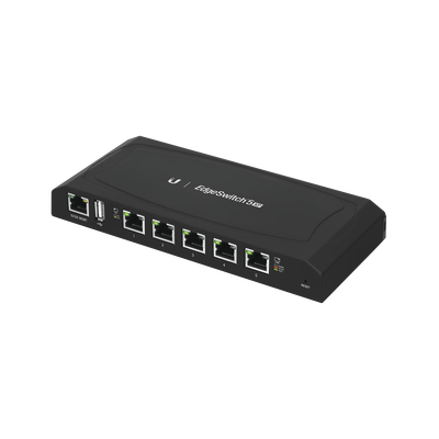 UBIQUITI - EdgeSwitch 5XP Administrable de 5 Puertos Gigabit PoE de 24 V Pasivo, con funciones avanzadas de Capa 2