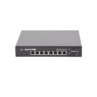 UBIQUITI - Switch EdgeMAX Administrable de 8 Puertos Gigabit con PoE+/PoE Pasivo 24V + 2 Puertos SFP, 150 W