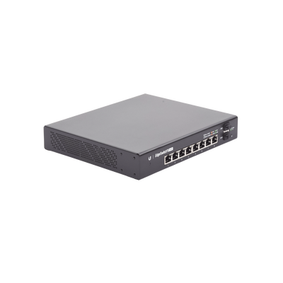 UBIQUITI - Switch EdgeMAX Administrable de 8 Puertos Gigabit con PoE+/PoE Pasivo 24V + 2 Puertos SFP, 150 W