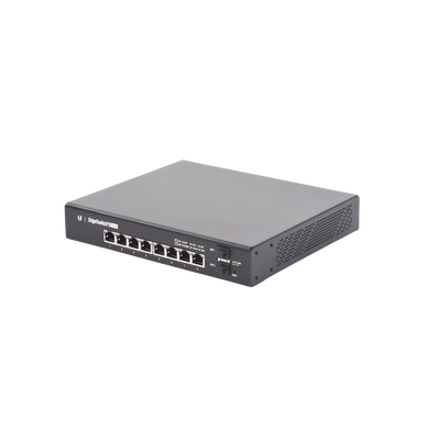 UBIQUITI - Switch EdgeMAX Administrable de 8 Puertos Gigabit con PoE+/PoE Pasivo 24V + 2 Puertos SFP, 150 W