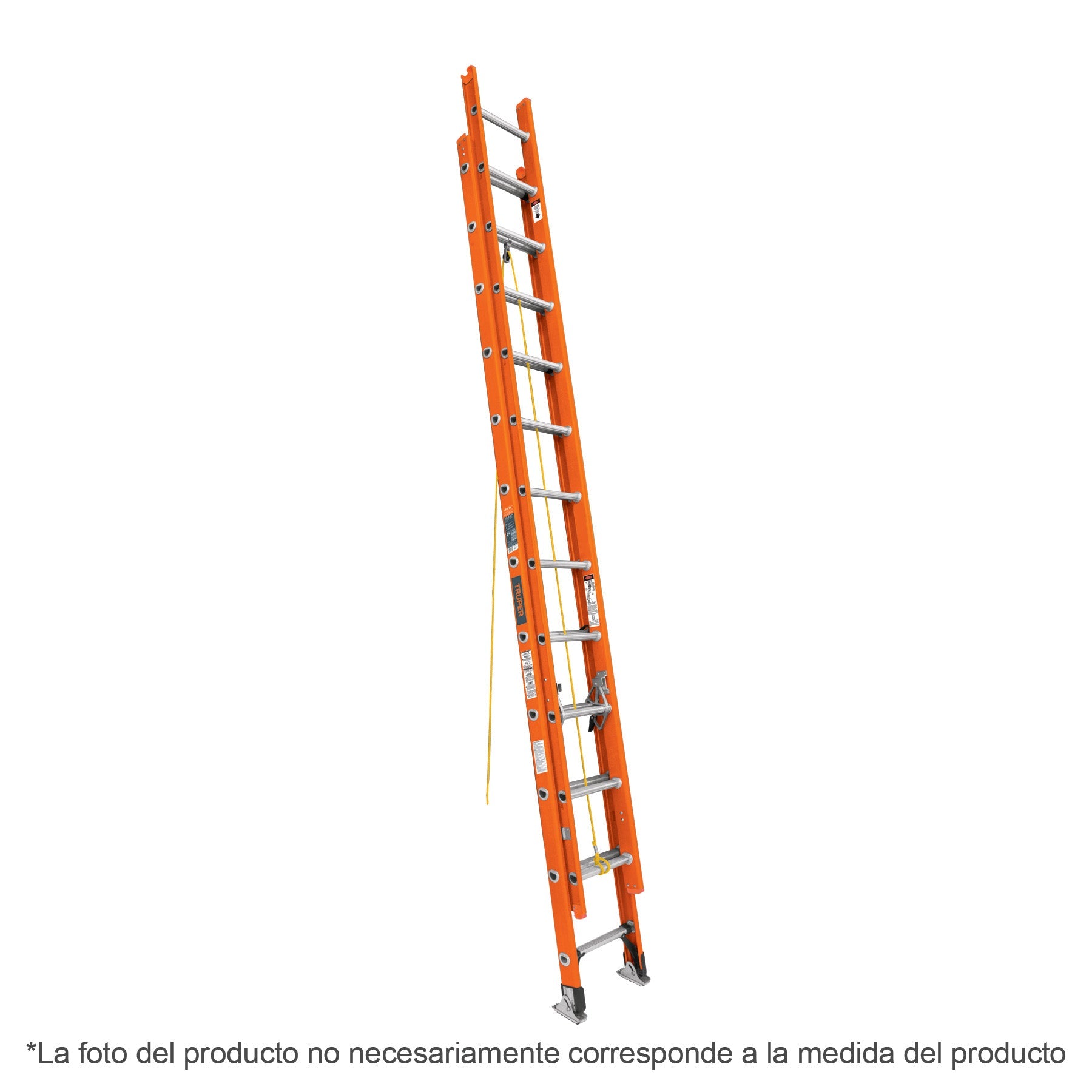 Escalera de extension, tipo II, 28 peldaños, fibra de vidrio