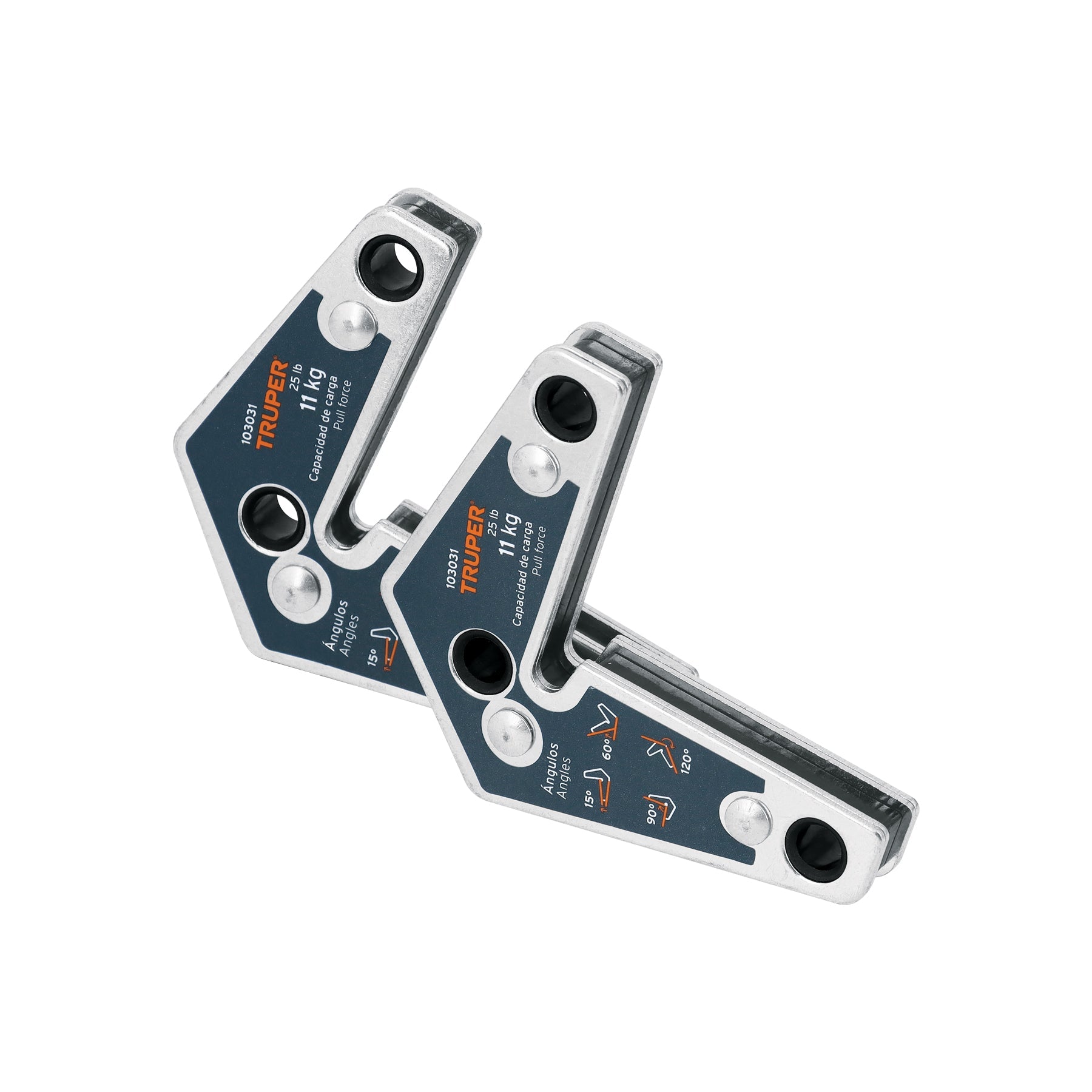 2 Escuadras magneticas esquineras 2-3/4' cap. 11 kg, TRUPER