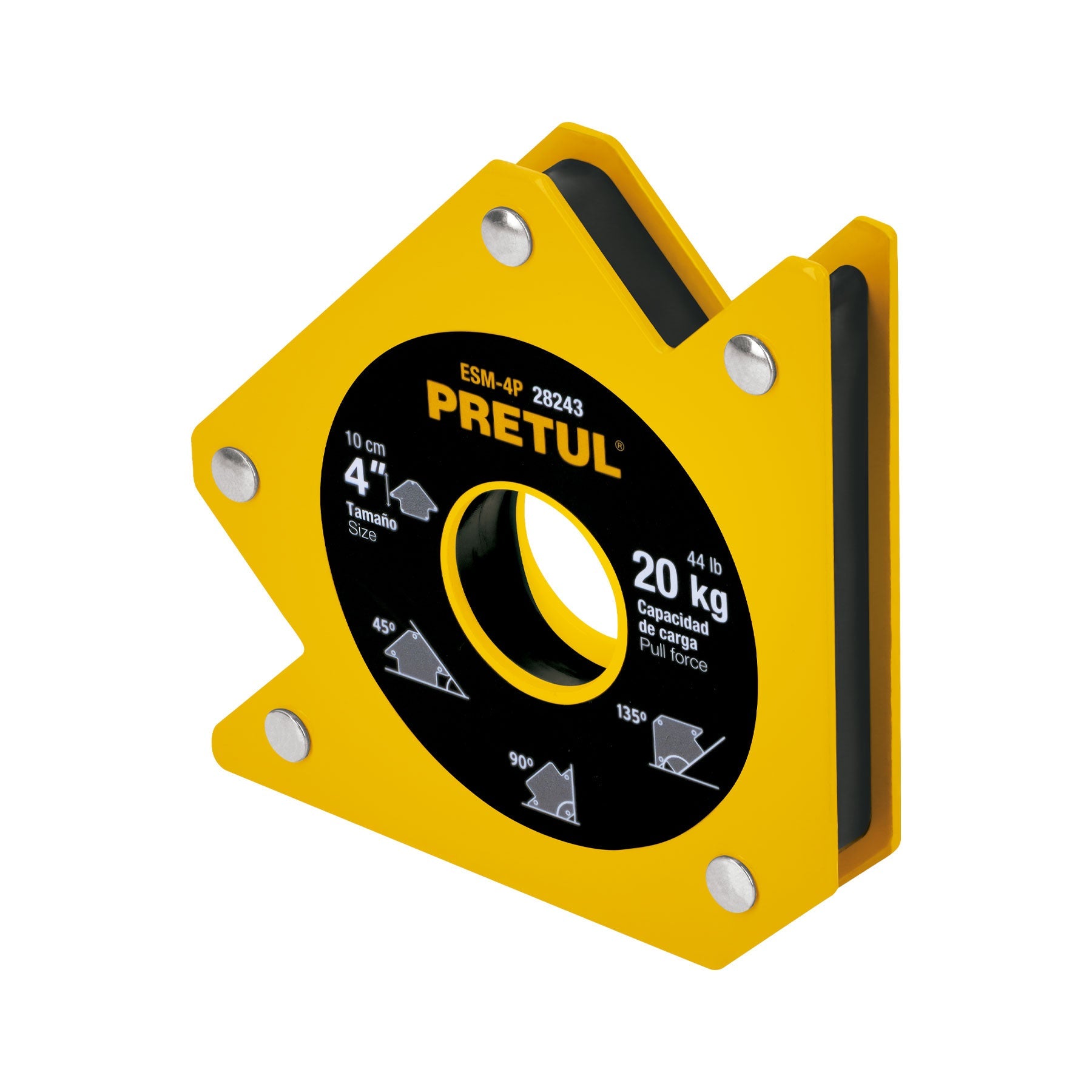Escuadra magnetica p/soldar, 4', capacidad 20 kg, PRETUL