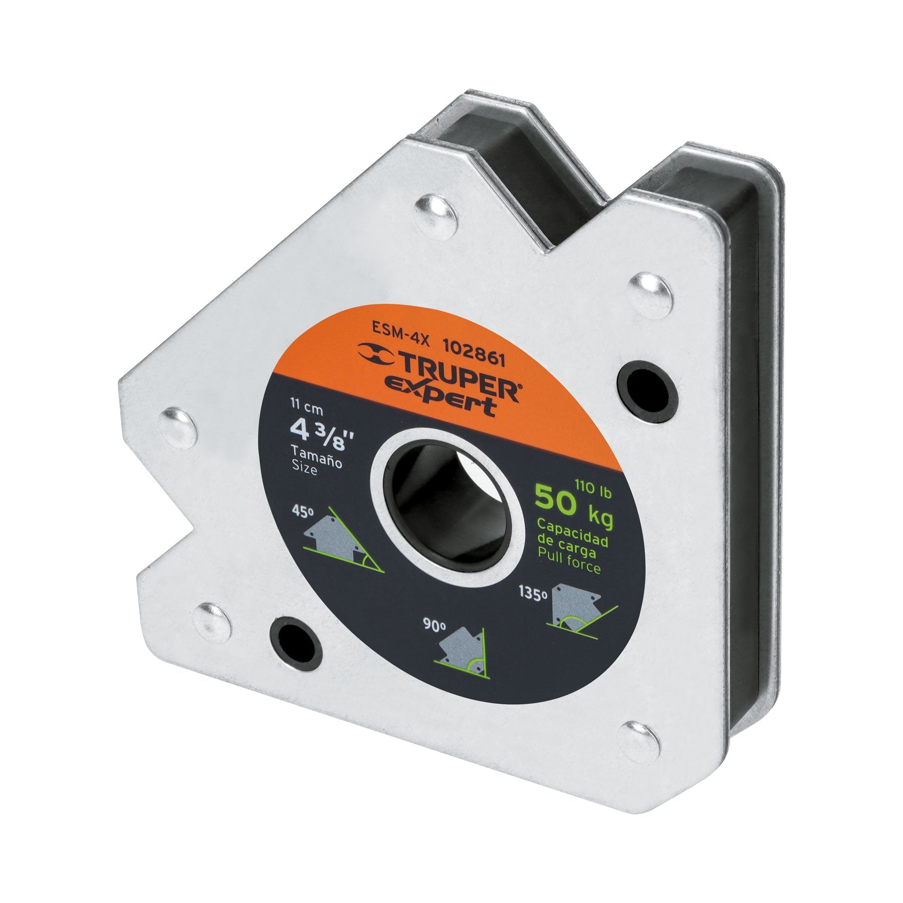 Escuadra magnetica p/soldar, 4-3/8', capacidad 50 kg, EXPERT