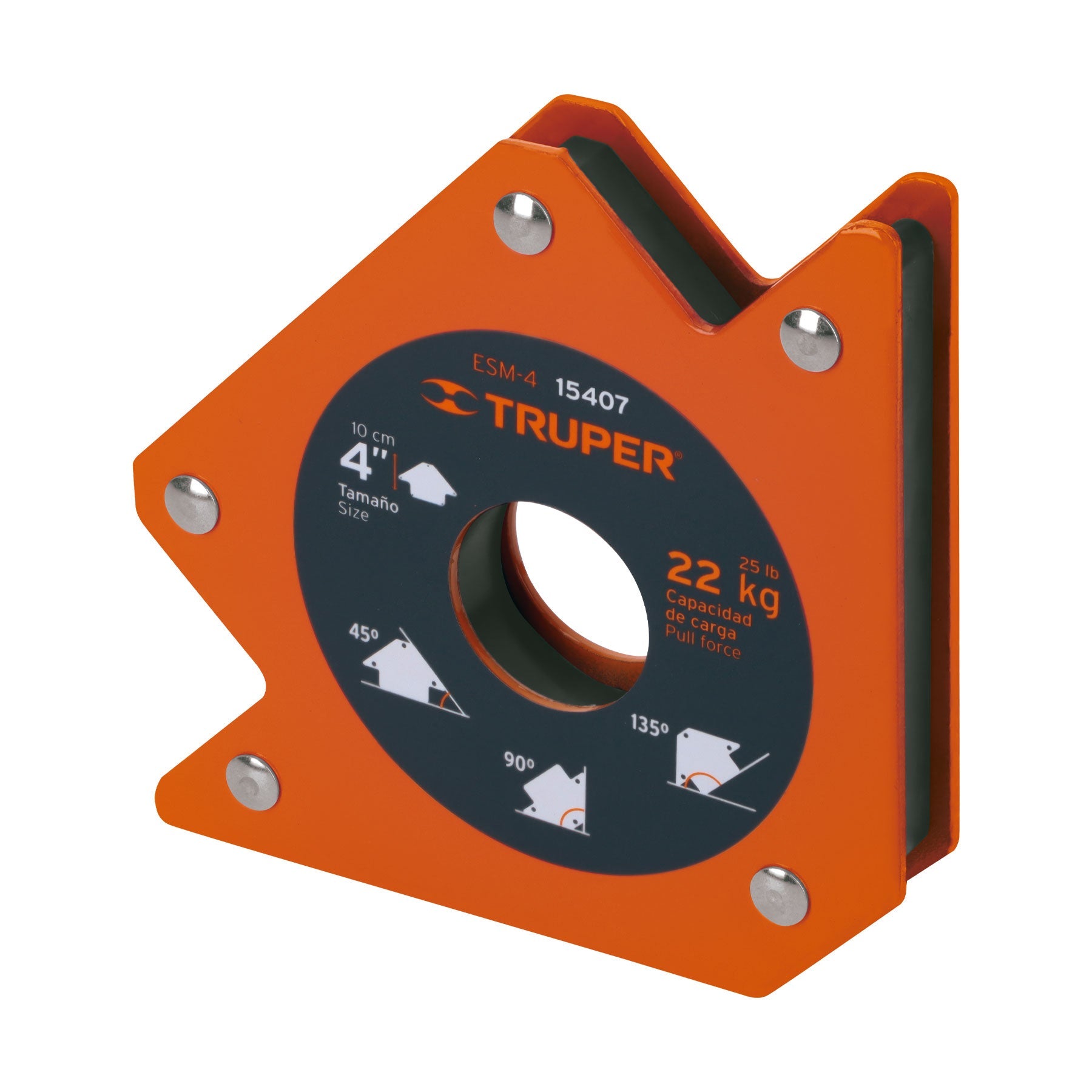 Escuadra magnetica p/soldar, 4', capacidad 22 kg, TRUPER