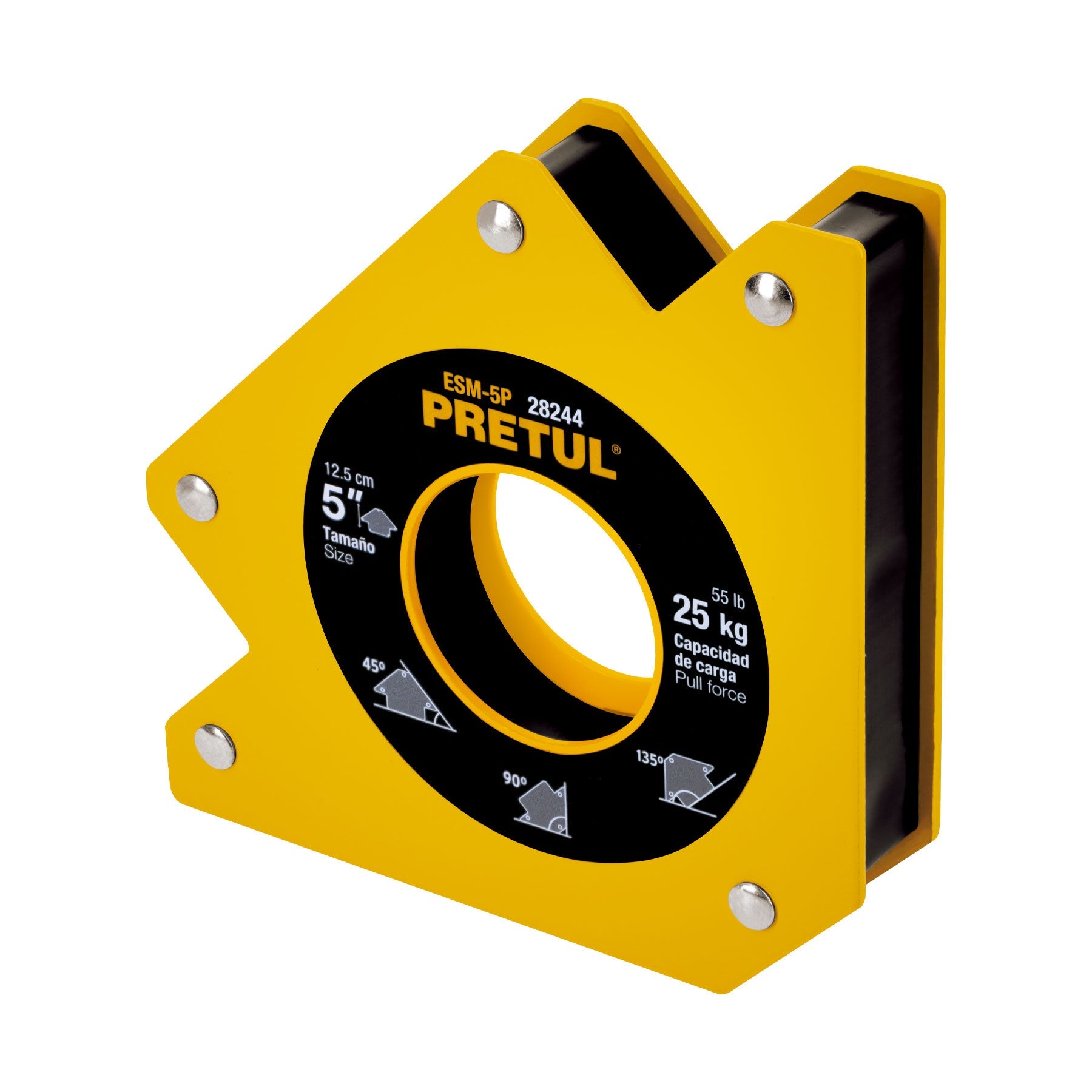 Escuadra magnetica p/soldar, 5', capacidad 25 kg, PRETUL