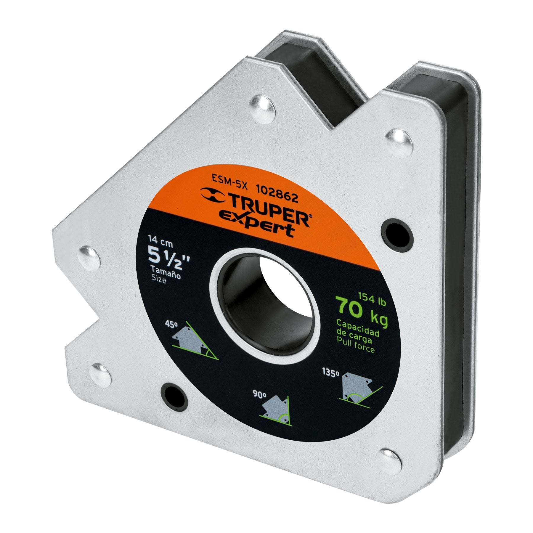 Escuadra magnetica p/soldar, 5-1/2', capacidad 70 kg, EXPERT