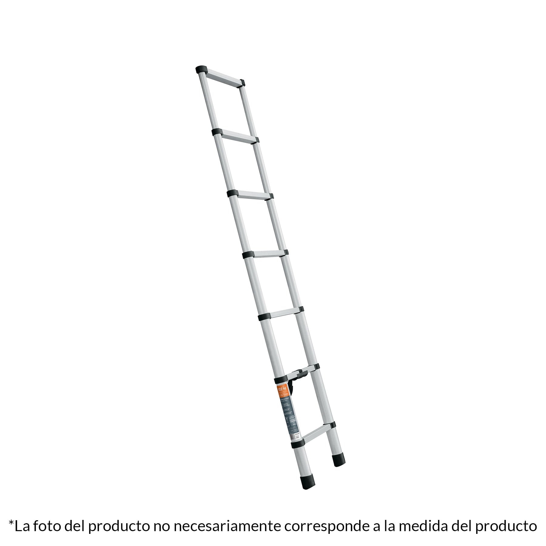 Escalera telescopica,13 peldaños, tipo II, capacidad 102kg