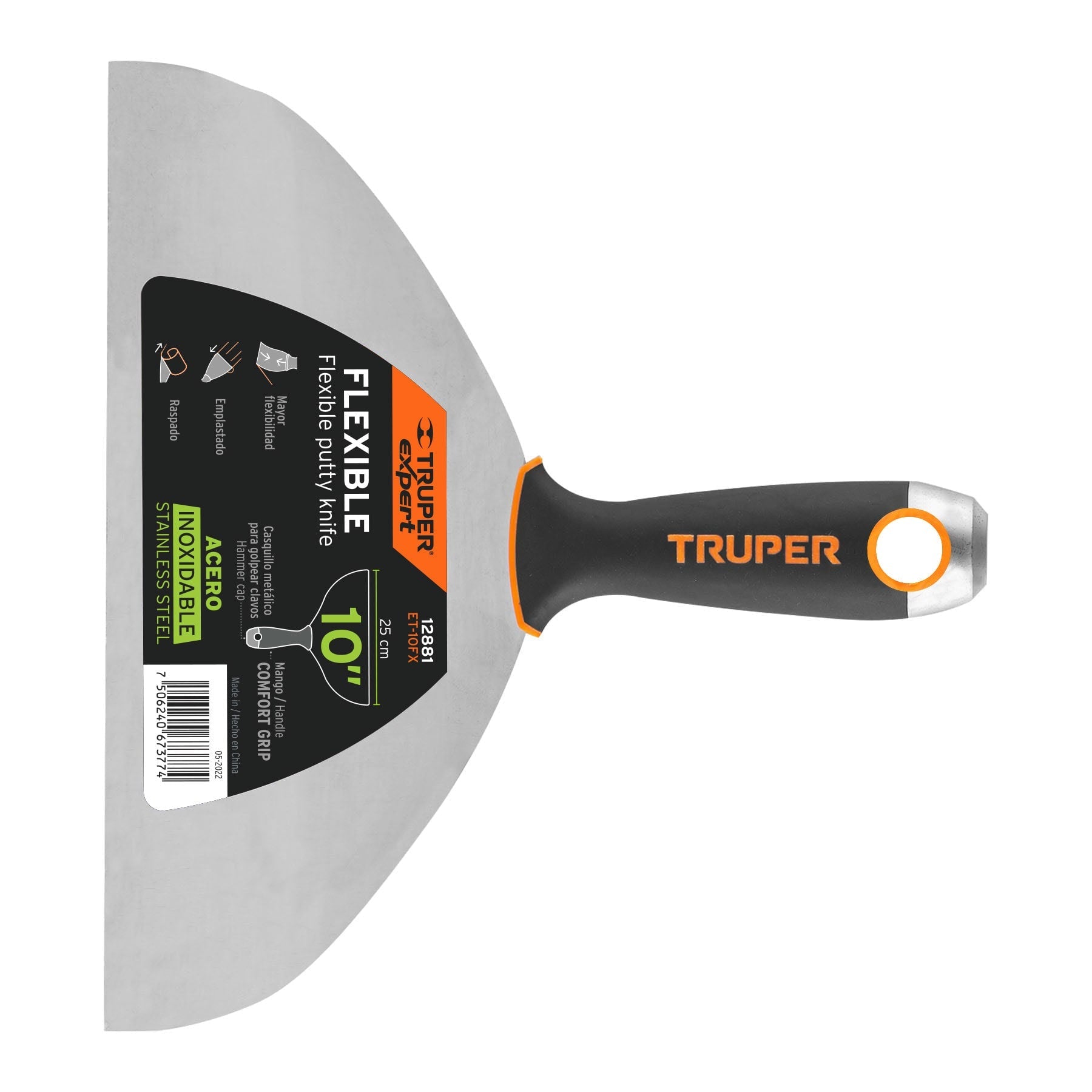 Espatula flexible 10' acero inox. mangoÊComfort Grip, Expert