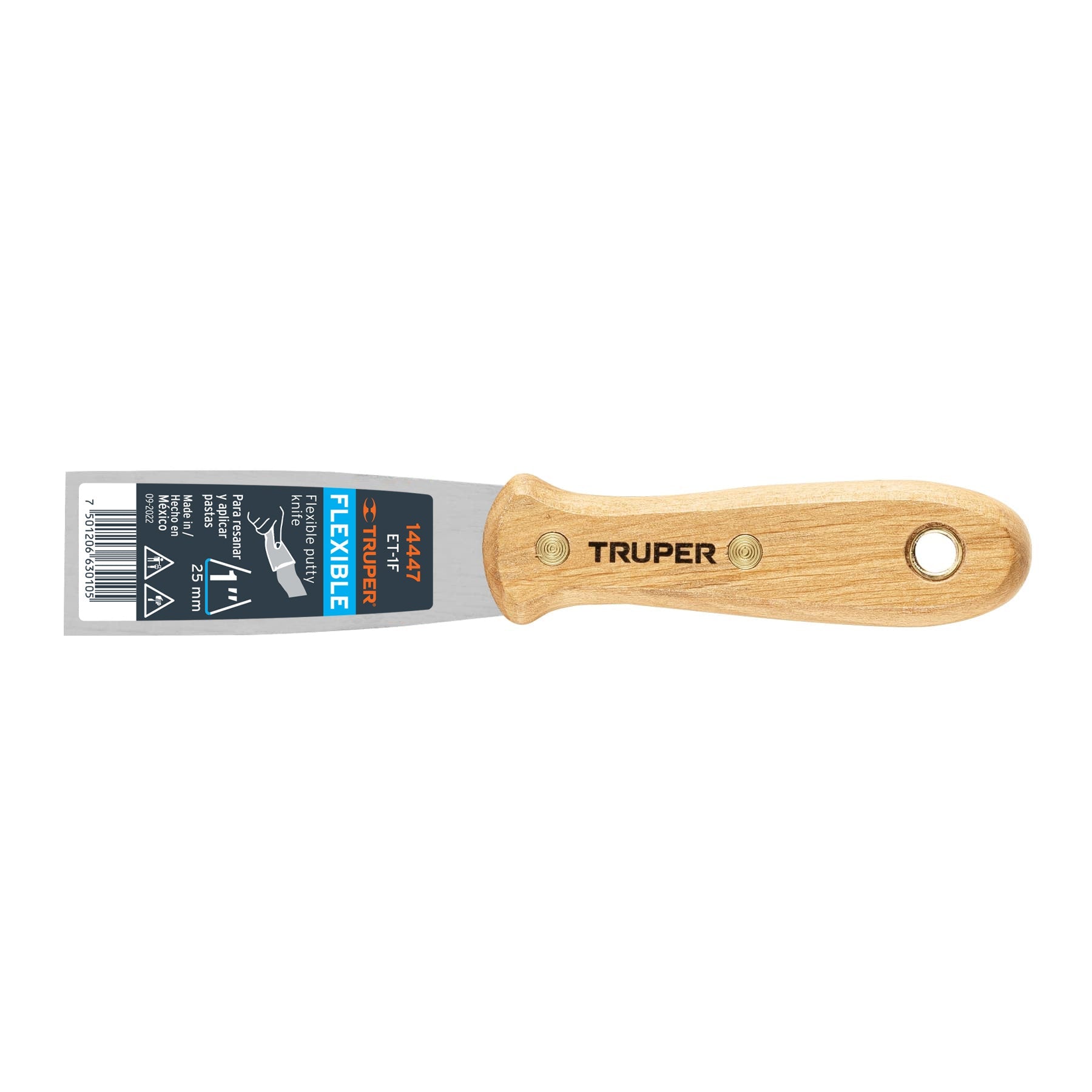 Espatula flexible 1' con mango de madera, Truper