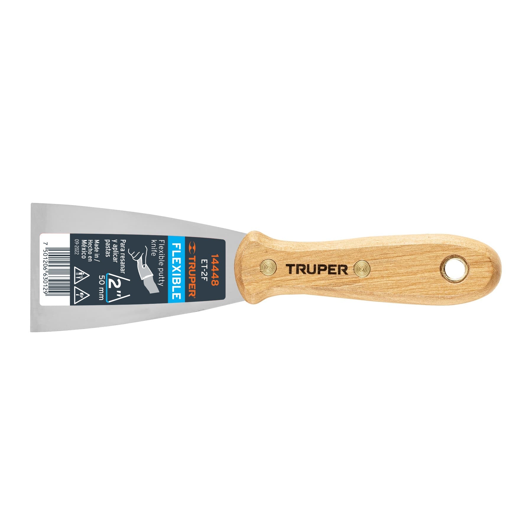 Espatula flexible 2' con mango de madera, Truper