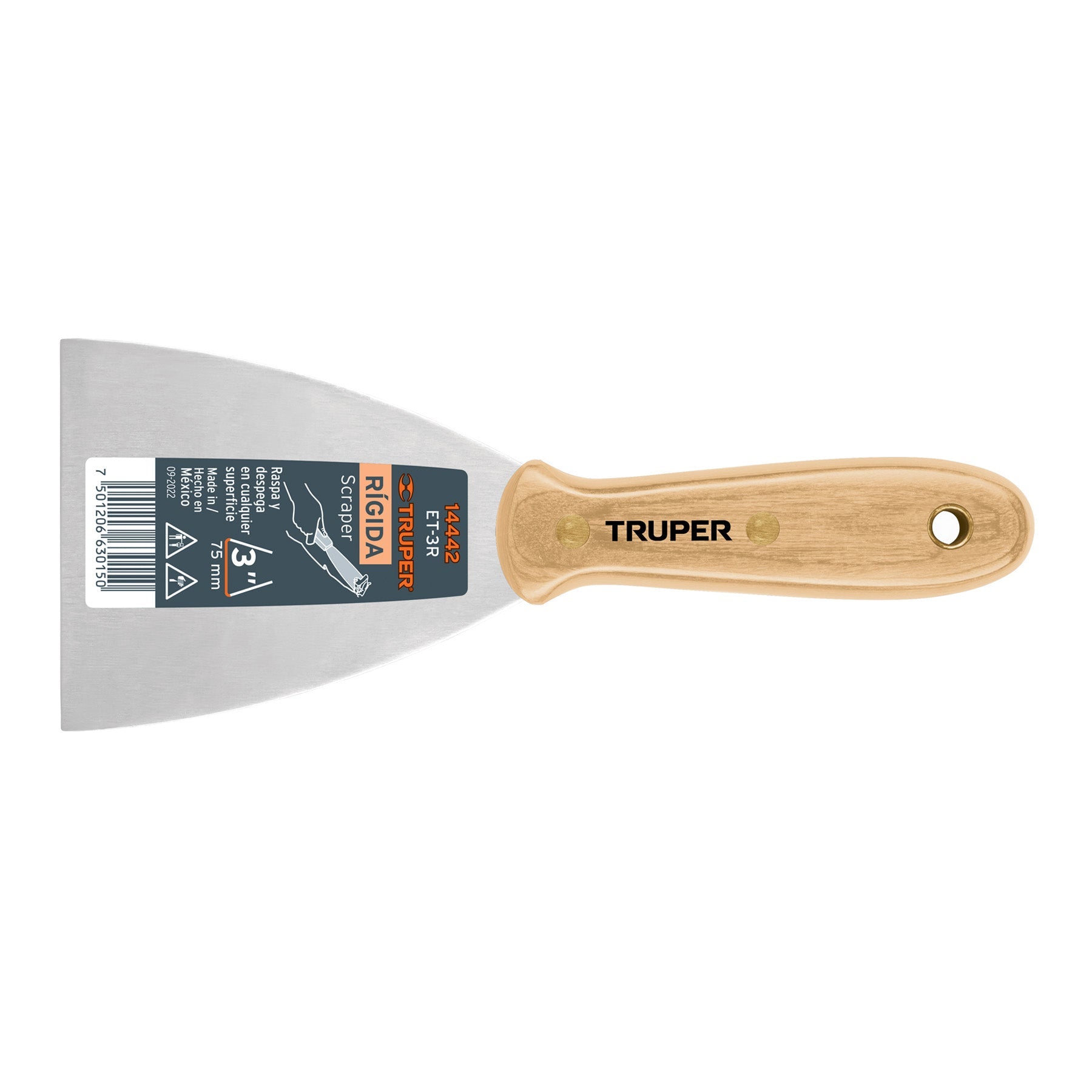 Espatula rigida 3' con mango de madera, Truper
