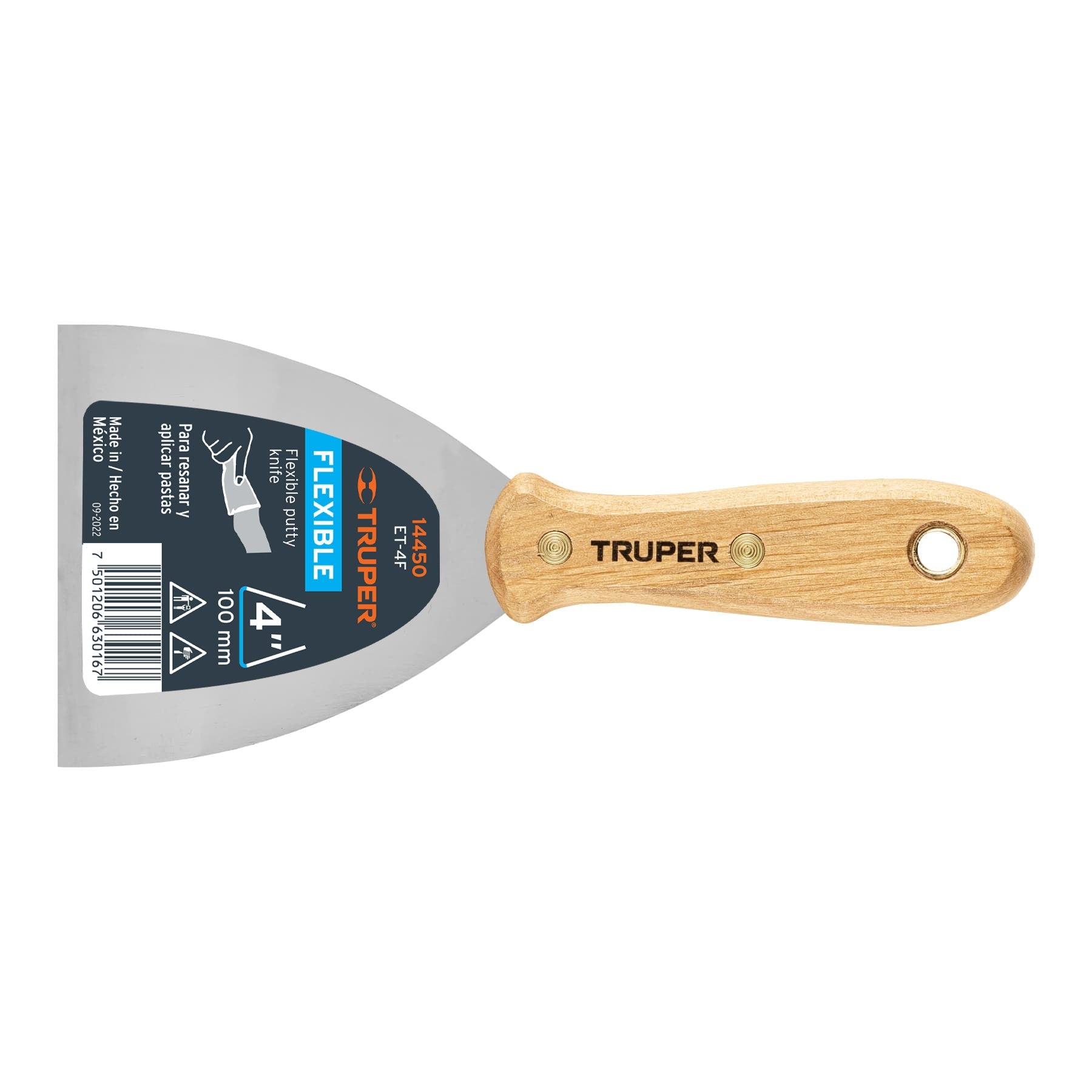 Espatula flexible 4' con mango de madera, Truper
