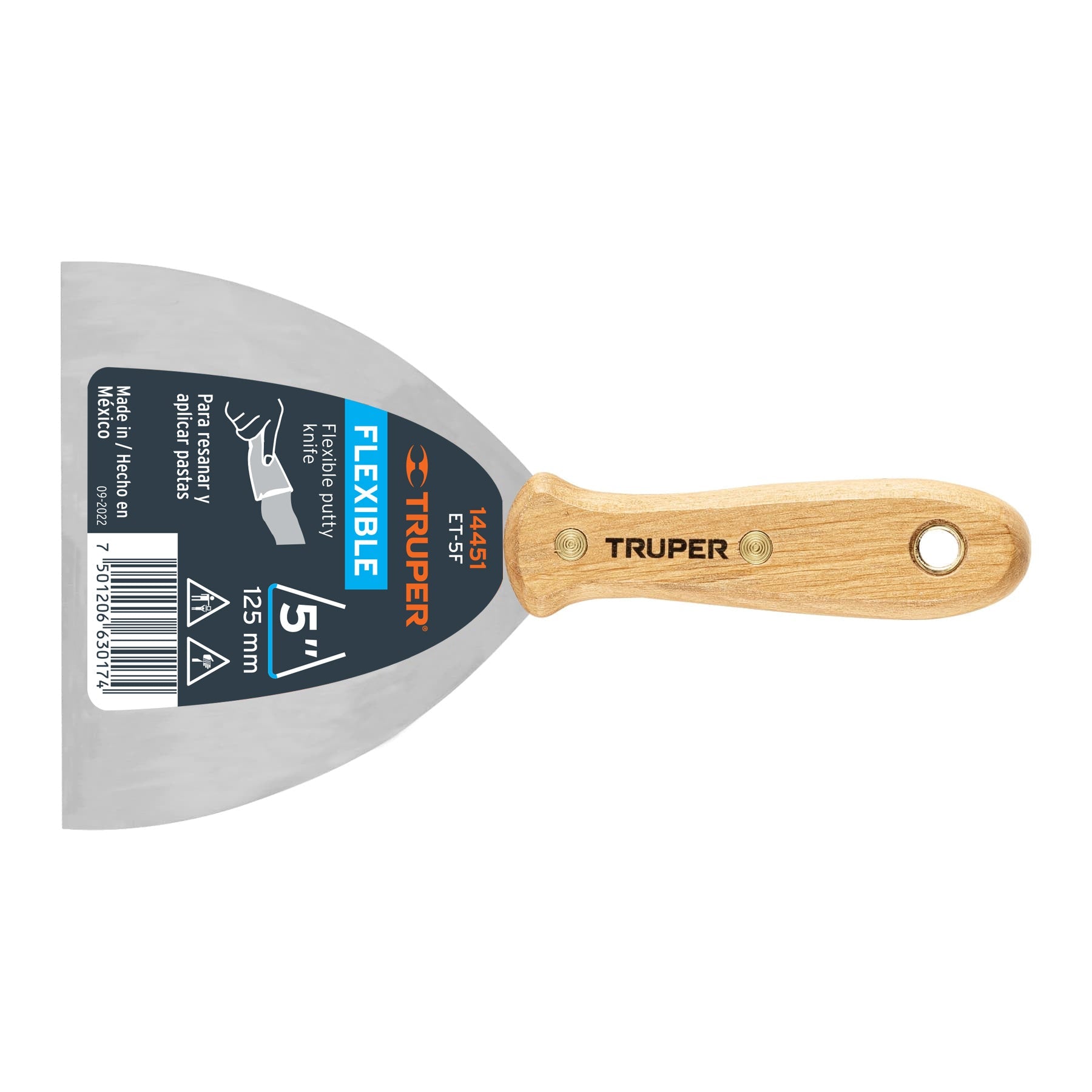 Espatula flexible 5' con mango de madera, Truper