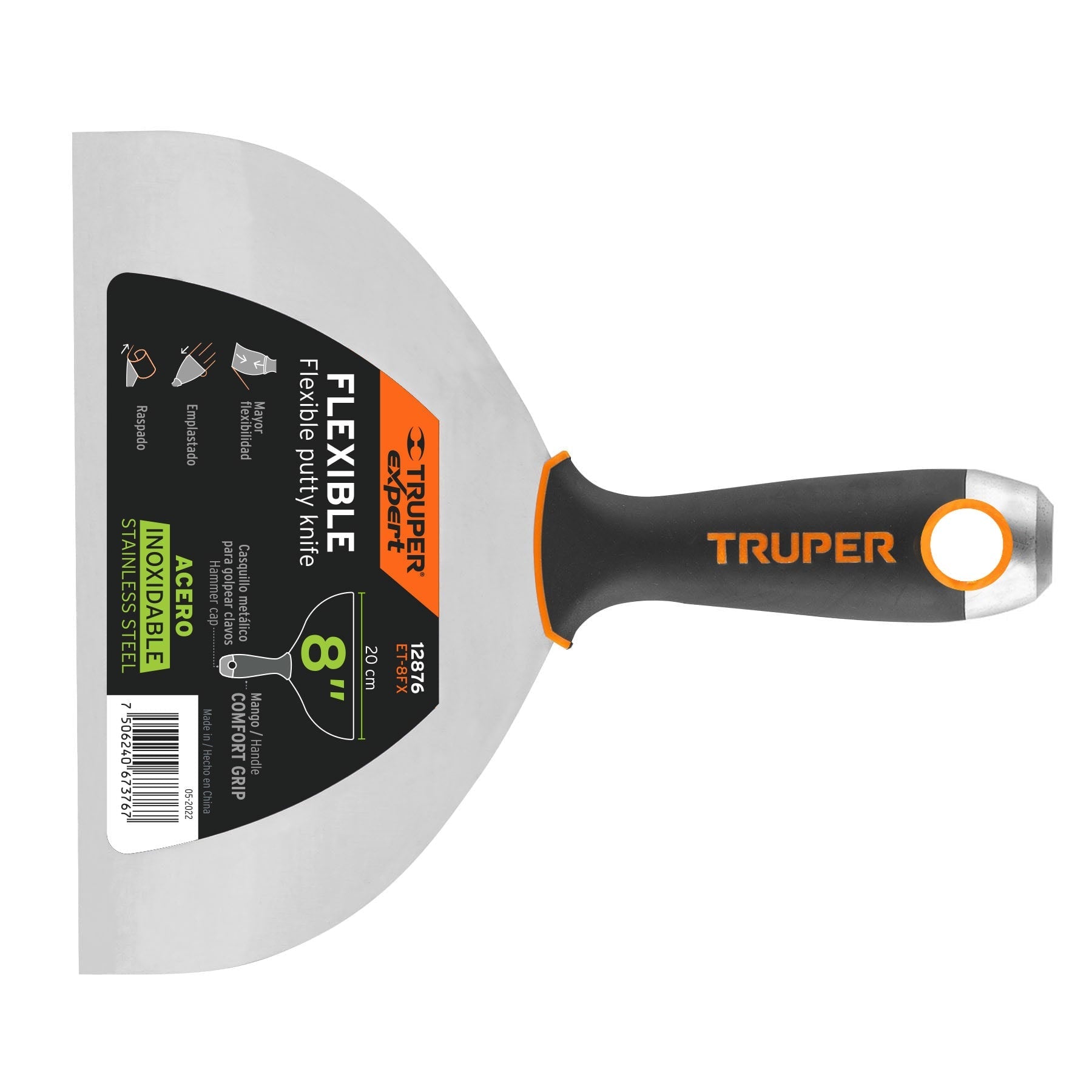 Espatula flexible 8' acero inox. mangoÊComfort Grip, Expert