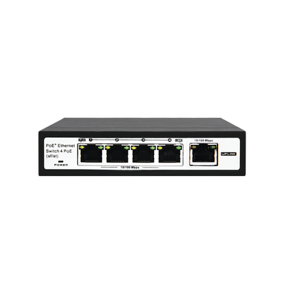 EPCOM TITANIUM - Switch PoE / 100 Metros PoE / 4 puertos 802.3af /at ( 60 W ) 10/100 Mbps + 1 puerto uplink