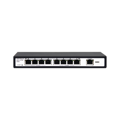 EPCOM TITANIUM - Switch PoE / 100 Metros PoE / 8 puertos 802.3af/at ( 132.5 W ) 10/100Mbps + 1 puerto Uplink