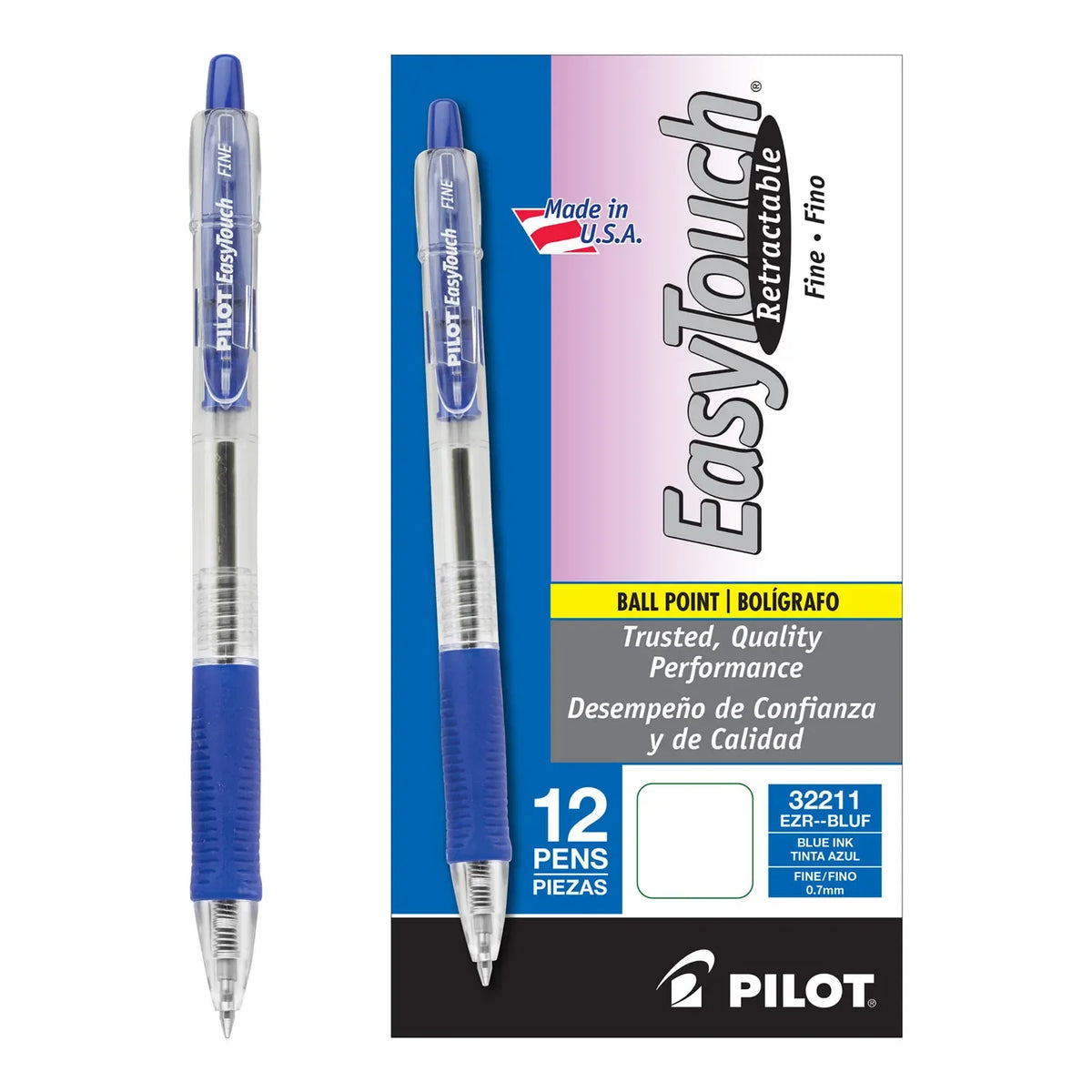 PILOT PEN - BOLIGRAFO PILOT EASY TOUCH RETRACTIL AZUL C/12