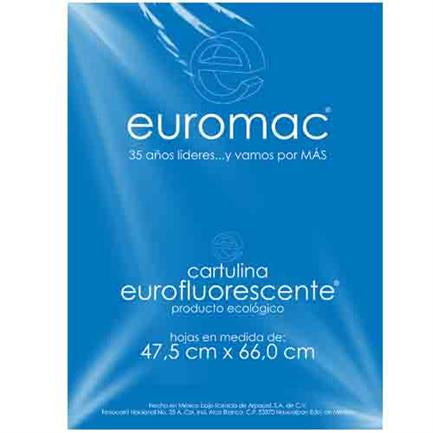 EUROMAC - CARTULINA EUROMAC FLUORESCENTE AZUL 47.5X66CM C/10