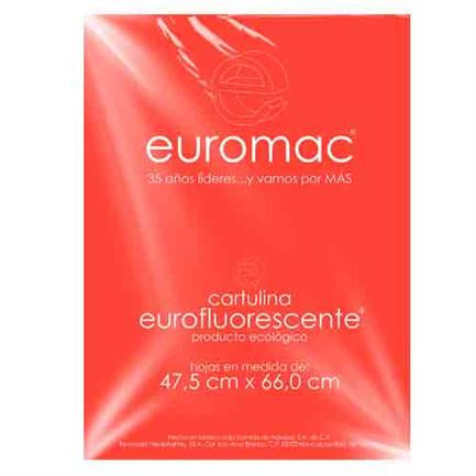 EUROMAC - CARTULINA EUROMAC FLUORESCEMTE ROJO 47.5X66CM  C/10