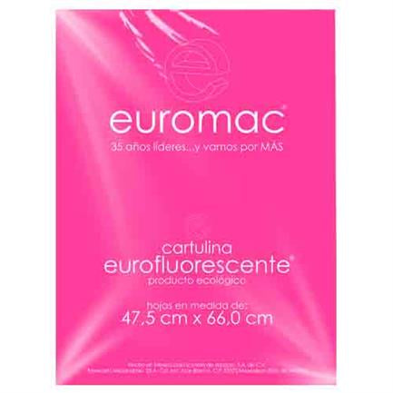EUROMAC - CARTULINA EUROMAC FLUORESCENTE ROSA 47.5X66CM  C/10