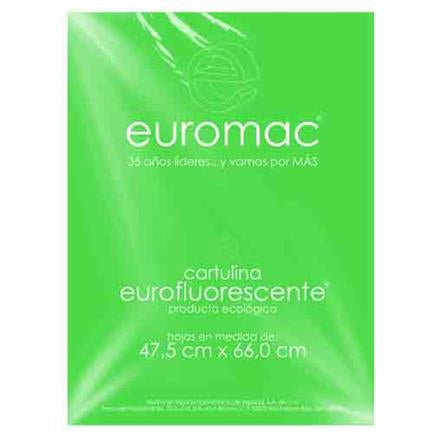 EUROMAC - CARTULINA EUROMAC FLUORESCENTE VERDE 47.5X66CM C/10