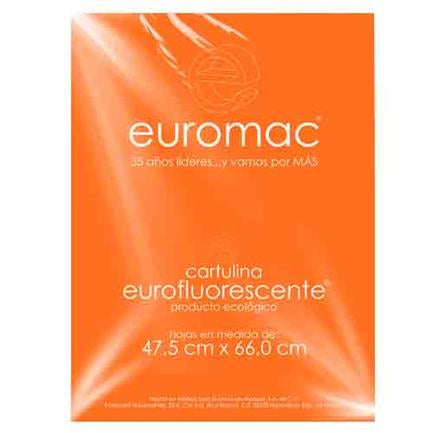 EUROMAC - CARTULINA EUROMAC FLUORESCENTE NARANJA 47.5X66CM C/10