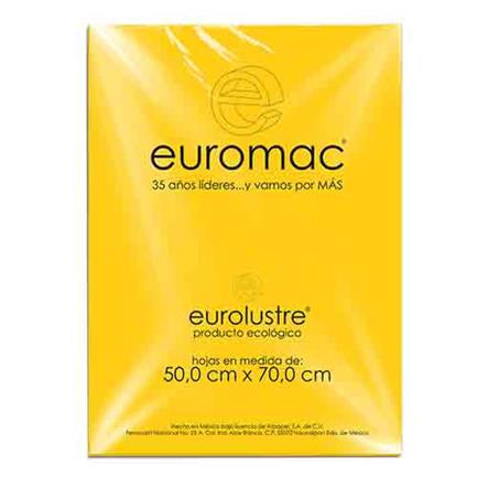EUROMAC - Papel Lustre Euromac 50x70" Amarillo Oro 25 Hojas