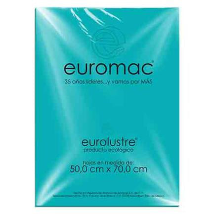EUROMAC - Papel Lustre Euromac 50x70" Azul Aquamarino 24 Hojas