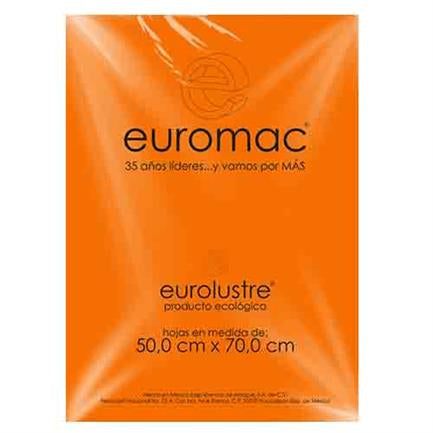EUROMAC - Papel Lustre Euromac 50x70" Naranja 25 Hojas