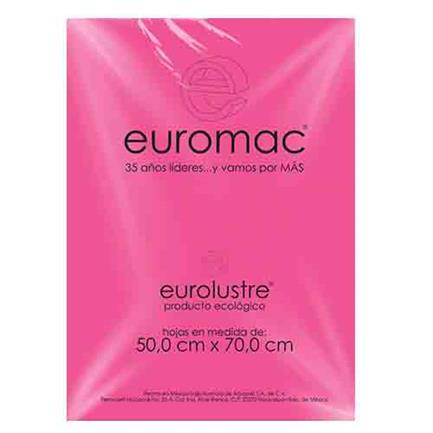 EUROMAC - Papel Lustre Euromac 50x70" Rosa Mexicano 24 Hojas