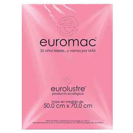 EUROMAC - Papel Lustre Euromac 50x70" Rosa Pastel 25 Hojas