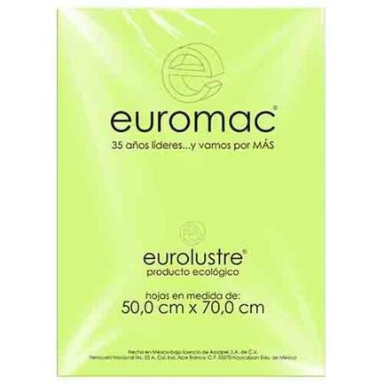 EUROMAC - Papel Lustre Euromac 50x70" Verde Nilo 24 Hojas