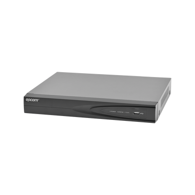 EPCOM - DVR 8 Canales TurboHD + 2 Canales IP/ 2 Megapixel/ 1 Bahía de Disco Duro / H.264+ / 1 Canal de Audio / Videoanálisis