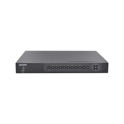 EPCOM - DVR 3 Megapixel / 16 Canales TURBOHD + 2 Canales IP / 2 Bahias de Disco Duro / H.264+ / 4 Canales de Audio / 16 Entradas de Alarma