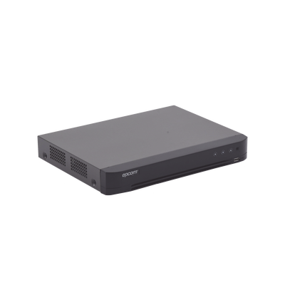 EPCOM PROFESSIONAL - DVR 4 Canales TurboHD + 2 Canales IP / 5 Megapixel Lite- 3K Lite / Acusense (Evista falsas alarmas) / Audio por Coaxitron /  Bahía de Disco Duro /  Salida de Video en Full HD