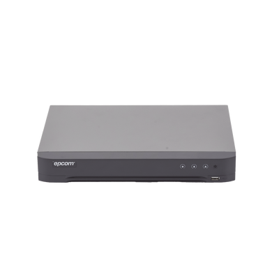 EPCOM PROFESSIONAL - DVR 8 Canales TurboHD + 4 Canales IP / 5 Megapixel Lite / Acusense / Audio por Coaxitron / 1 Bahía de Disco Duro / Audio por Coaxitron / Evita Falsas Alarmas / Salida de Video en Full HD