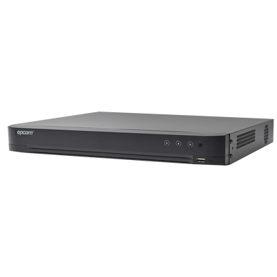 EPCOM - DVR 4 Megapixel / 8 Canales TURBOHD + 4 Canales IP / 1 Bahía de Disco Duro / 1 Canal de Audio / Audio por coaxitron / Vídeoanálisis