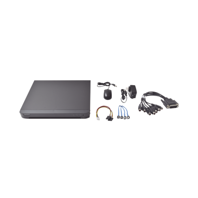 EPCOM - DVR 4 Megapixel Lite / 8 Canales TURBOHD + 4 Canales IP / 1 Bahía de Disco Duro / 8 Canales de Audio / Vídeoanálisis