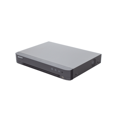 EPCOM - DVR 4 Megapixel / 16 Canales TURBOHD + 8 Canales IP / 1 Bahía de Disco Duro / Audio por Coaxitron / Evita Falsas Alarmas / Salida de Video en Full HD