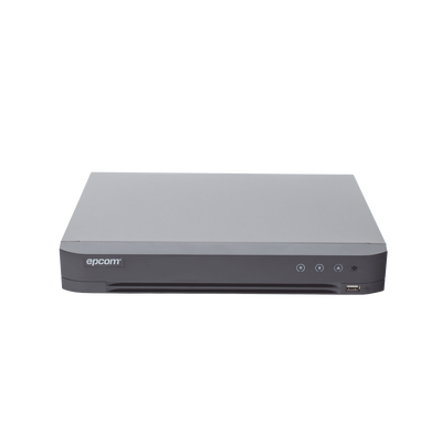 EPCOM - DVR 4 Megapixel / 16 Canales TURBOHD + 8 Canales IP / 1 Bahía de Disco Duro / Audio por Coaxitron / Evita Falsas Alarmas / Salida de Video en Full HD